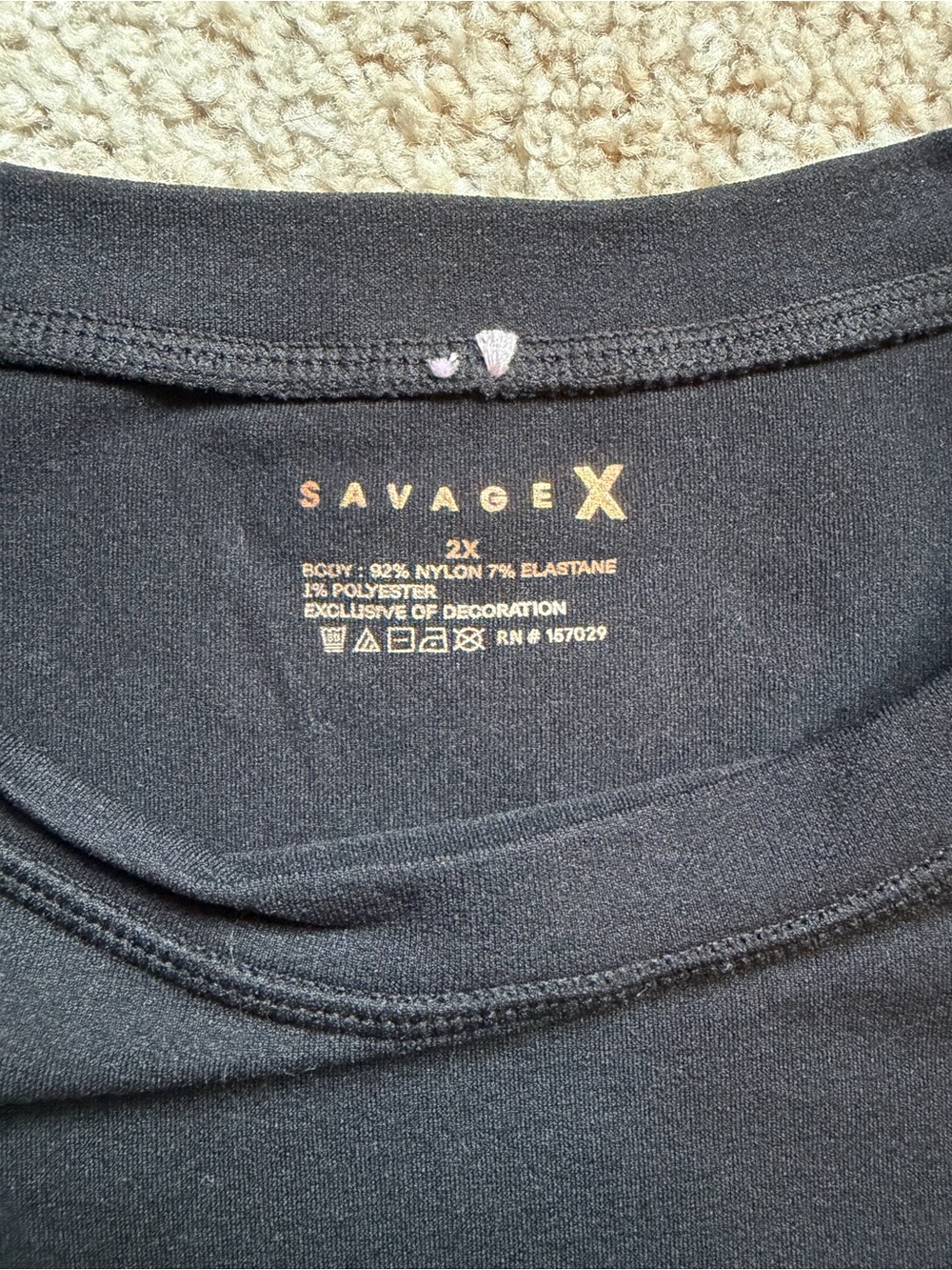 Savage X Fenty Black Long Sleeve Bodysuit - Picture 2 of 3